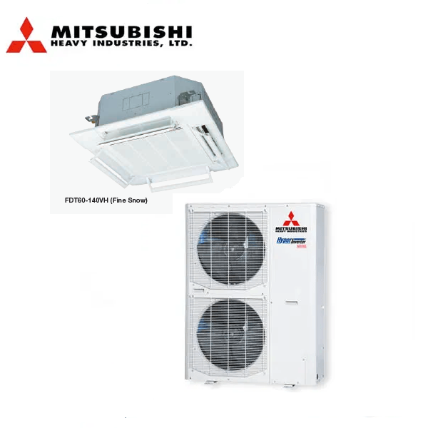 MITSUBISHI Ceiling Cassette FDT125AVNPWVH 1 Phase | RC-EXZ3A Wired Controller Included