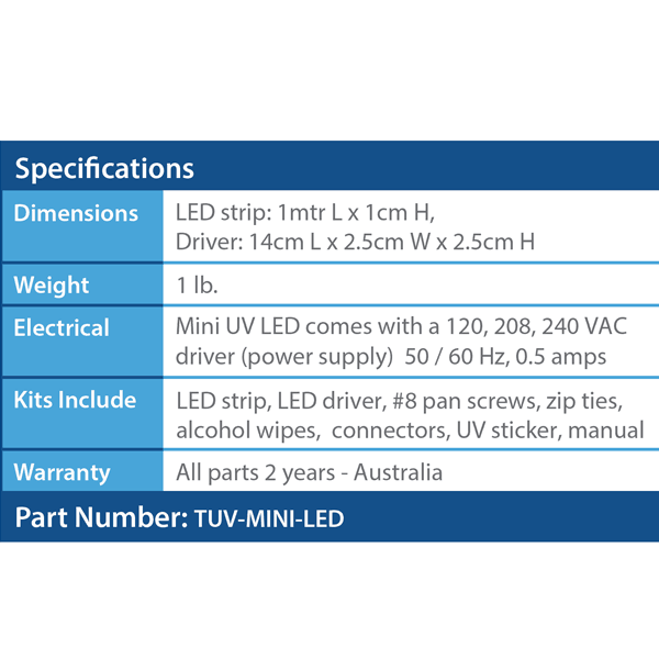 MINI UV LED – Split Systems & Cassettes