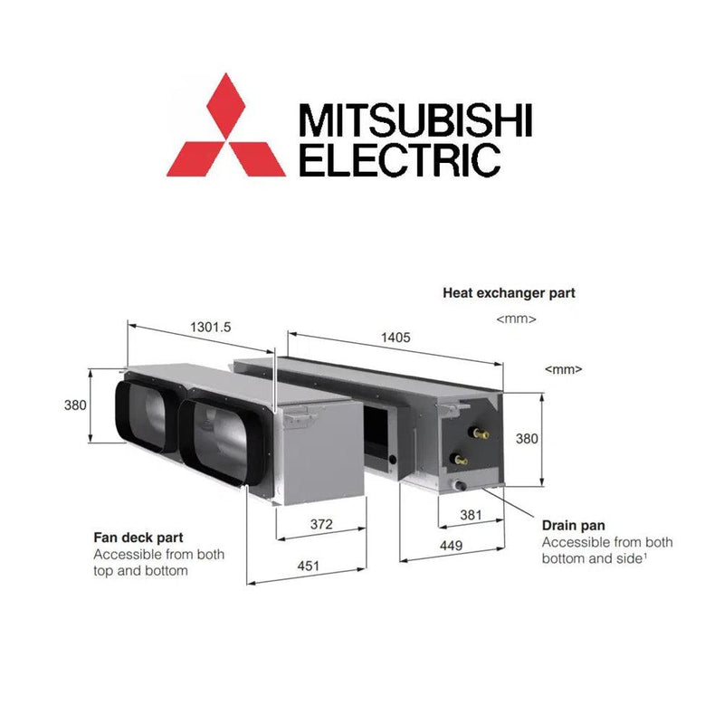 MITSUBISHI ELECTRIC PEARP250YKIT 22.0kW Ducted Air Conditioner System 3 Phase - WholeSaleAircons